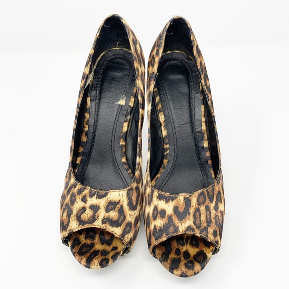 Leopard Print Platform Open Toe sz 9 - Picture 7 of 10